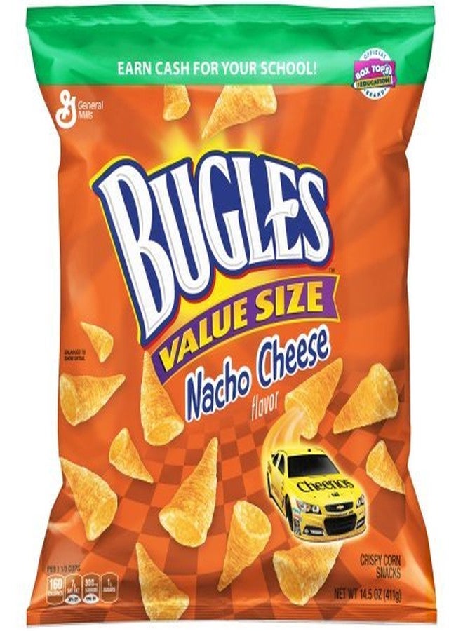 Bugles Nacho Cheese Flavor Crispy Corn Snacks Bag, 14.5 Ounce (Pack Of 3) - Image 1