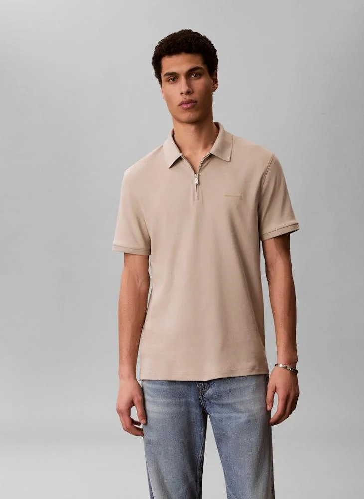 Slim Zip Neck Polo Shirt