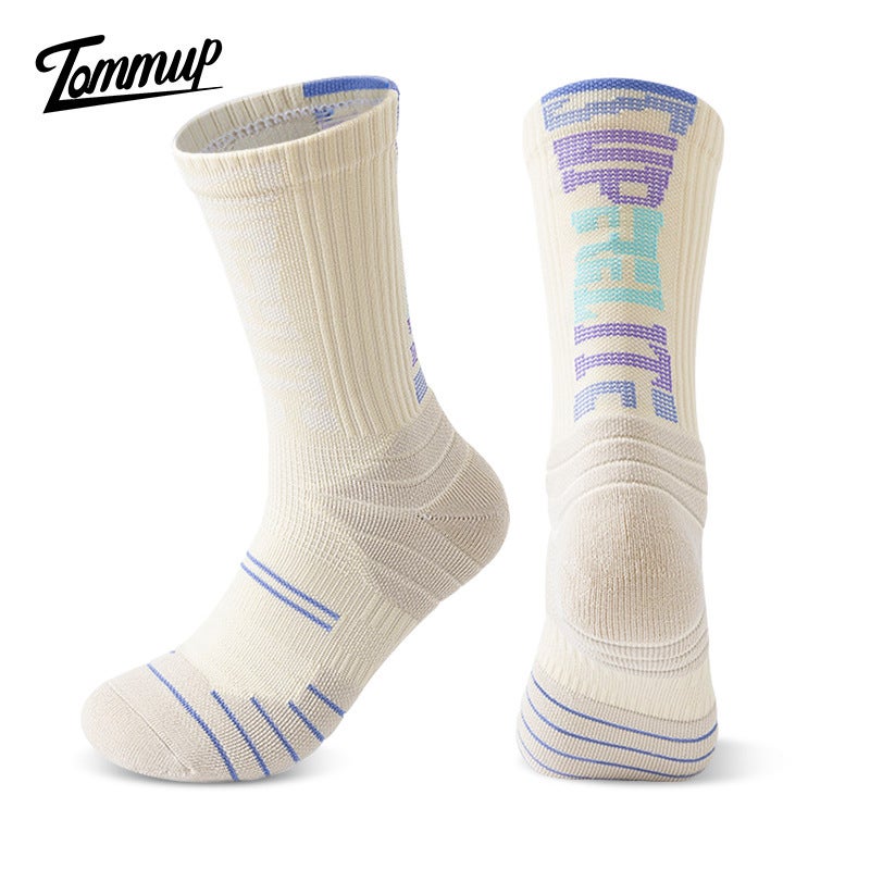 Generic UZACE Cushioned Crew Basketball Socks Anti-slip Be purple
