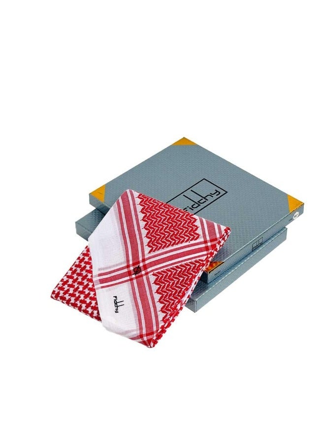 Fidchy Evo F3 Shemagh - Red & White - 100% Natural Cotton - Premium Modern Design - Image 4