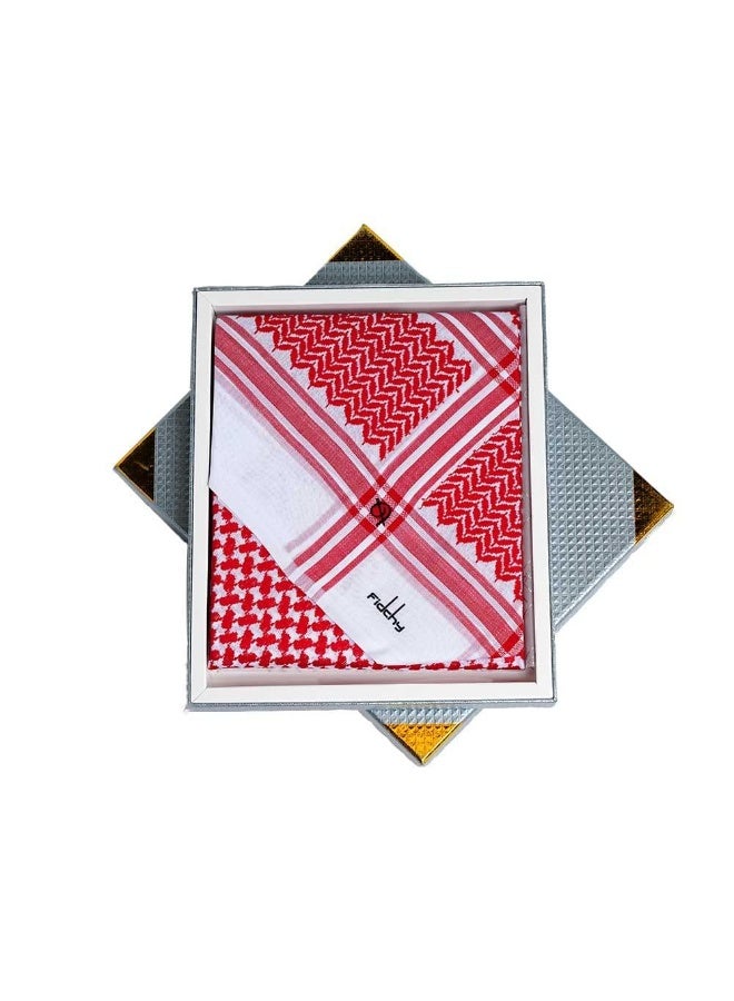 Fidchy Evo F3 Shemagh - Red & White - 100% Natural Cotton - Premium Modern Design - Image 2