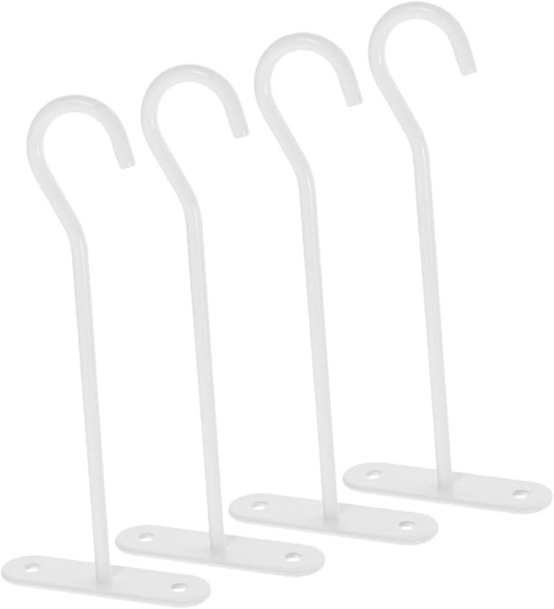 White Iron Ceiling Hooks For Hanging Plants 4pcs Indoor Outdoor Wall Mount With Screws - Image 2