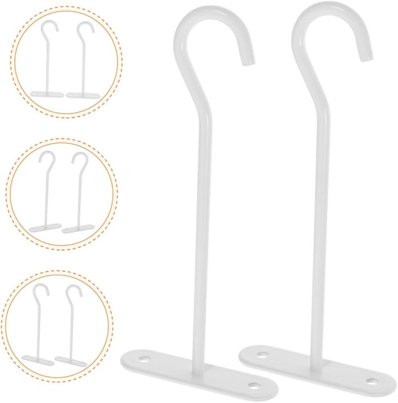 White Iron Ceiling Hooks For Hanging Plants 4pcs Indoor Outdoor Wall Mount With Screws - Image 3