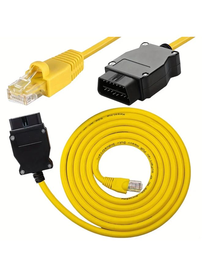 Professional Automotive Ethernet OBD2 Diagnostic Cable 200cm 1pc Durable Design - Image 1