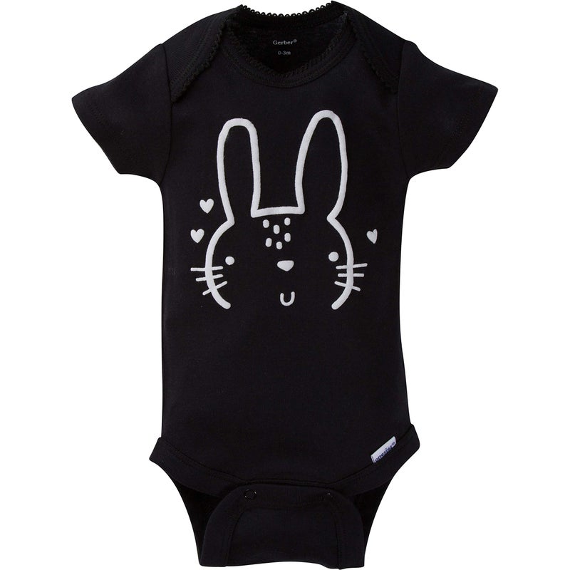 Gerber Baby 8-Pack Short Sleeve Onesies Bodysuits, Pink Bunny, 6-9 Months - Image 3
