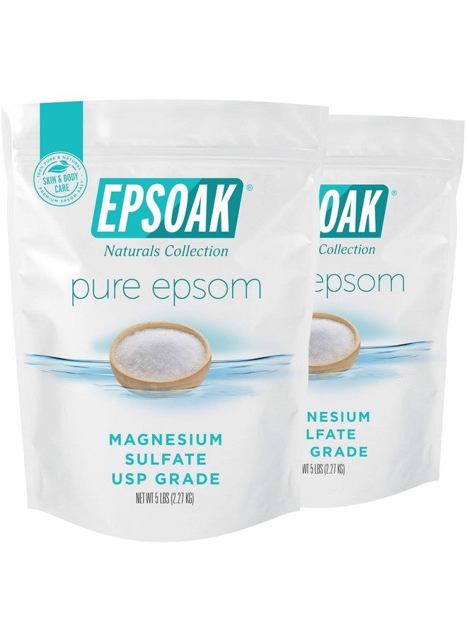 Epsoak Epsom Salt 10 Lb. Magnesium Sulfate Usp. (Qty. 2 X 5Lb. Bags) Resealable Epsom Salt Bulk Bags Unscented Made In The Usa Crueltyfree Certified - Image 1