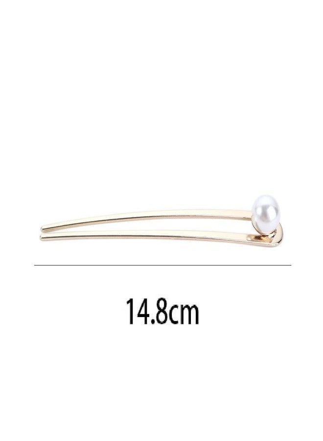 BAKEFY 2 Pcs U Shaped Hair Pins, Metal Hair Fork, Vintage Hair Sticks, Hair Pins for Buns, French Updo Hair Pins for Women Hair Accessories Girls Gifts Hairstyle Chignon (Silver Golden color) - Image 5