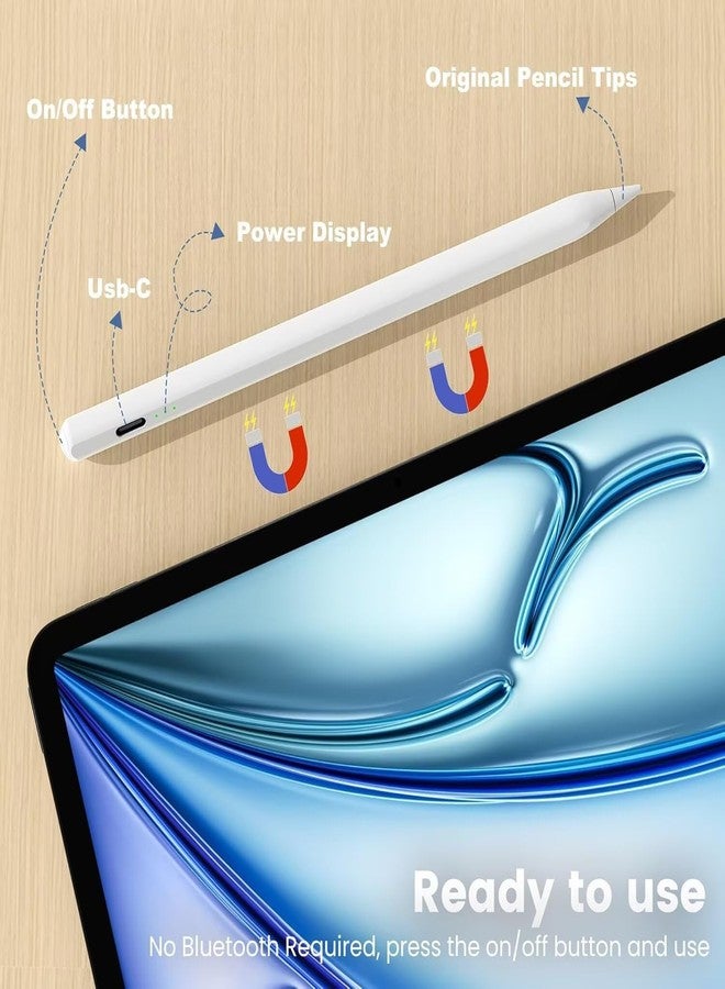 Penlike Stylus Pen for iPad, Fast Charge for Apple iPad Pencil, Palm Rejection, Tilt Sensitivity, Work for 2024-2018 iPad Air M2/5th-3rd, iPad Pro M4/13/12.9"/11", iPad 10/9/8/7/6th, iPad Mini A17 Pro/6/5th - Image 5