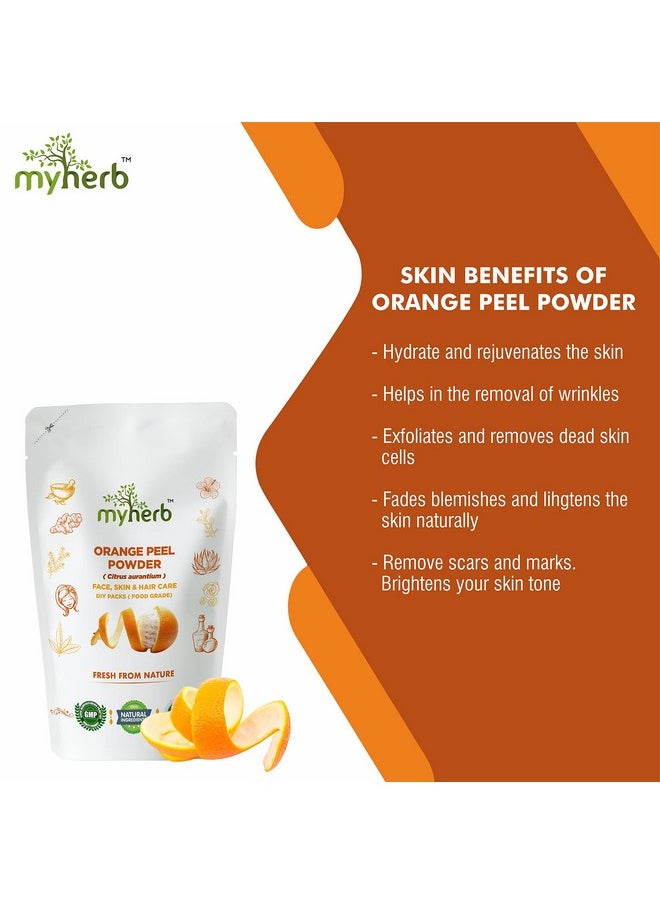 myherb 100% Pure Natural Organic Orange Peel Powder (Citrus Aurantium) || 227 Gm/0.5 Lbs || Ayurvedic Formula || Vitamic C || For Face, Skin Whitening & Hair Care || (Santra Chilka Powder)  - Image 4