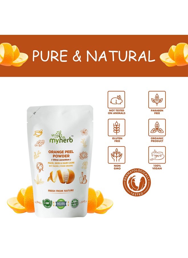 myherb 100% Pure Natural Organic Orange Peel Powder (Citrus Aurantium) || 227 Gm/0.5 Lbs || Ayurvedic Formula || Vitamic C || For Face, Skin Whitening & Hair Care || (Santra Chilka Powder)  - Image 3