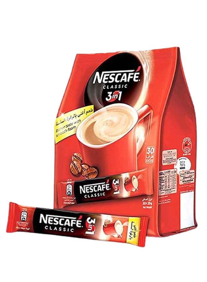 Nescafe 3-In-1 Classic Mix Coffee Sachet Pack of 30 - Image 1