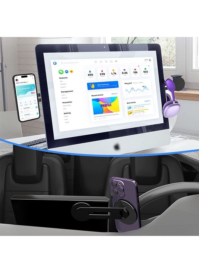 Muyixin - CloudValley Magnetic Laptop Phone Holder, Adjustable Continuity Camera Mount Compatible with MagSafe & for iOS 16 / macOS 13 Ventura, Slim Portable Computer Expansion Bracket for Smartphone, Black - Image 1