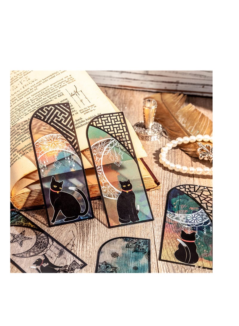 Zikra علامات مرجعية للكتب على شكل قطط، 6 قطع علامات صفحات، علامات كتب قطط سوداء لعشاق الكتب، علامات مرجعية، علامات مرجعية حيوانات لطيفة، علامات كتب بكميات كبيرة، مشابك صفحات الكتب للنساء والمعلمات والطلاب والأصدقاء - Image 2