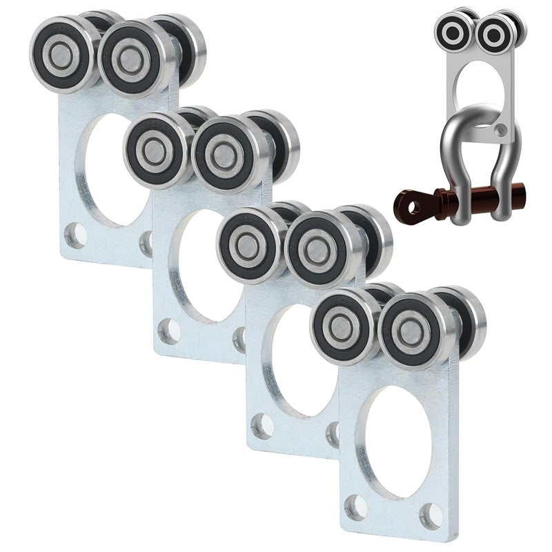 Fuperoo 4Wheel Trolley Assembly Rollers.Bearing Trolley Assembly.The top of The Trolley has Room for Set Screws, Allowing The use of a 1-5/8" high Strut Channel - Image 1