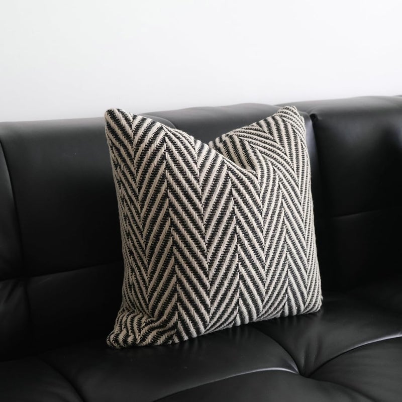 vctops Boho Throw Pillow Cover Black and White Knitted Woven Pillow Cushion Cover Arrow Knit Decoration Square Pillowcase for Sofa Couch Bedroom Living Room - 20"x20" - Image 3