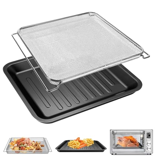 GCQFZ Air Fryer Toaster Oven Accessories for COSORI Air Fryer Toaster Oven 32Qt 13 in 1 CS130-CFH CS130-AO 12 in 1 CO130-AO, Air Fryer Rack Basket Replacement Parts Grill Pan Plate Crisper Plate Tray - Image 1