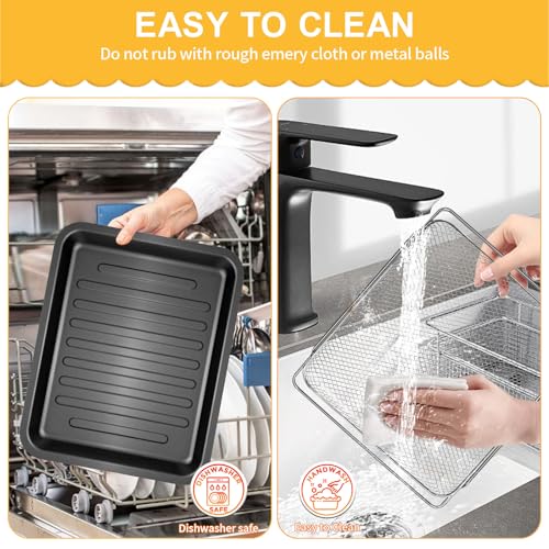 GCQFZ Air Fryer Toaster Oven Accessories for COSORI Air Fryer Toaster Oven 32Qt 13 in 1 CS130-CFH CS130-AO 12 in 1 CO130-AO, Air Fryer Rack Basket Replacement Parts Grill Pan Plate Crisper Plate Tray - Image 5