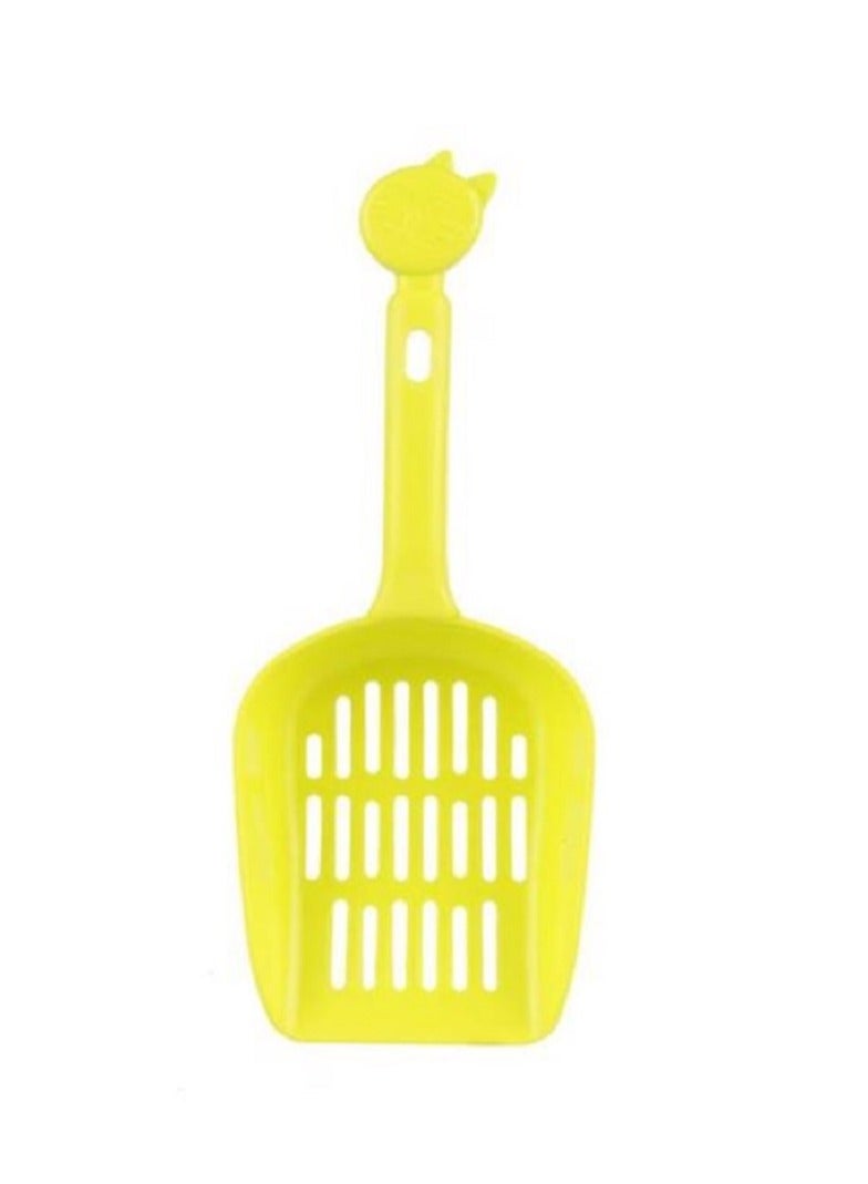 مغرفة بلاستيكية لفضلات القطط (اصفر، قطعة واحدة)