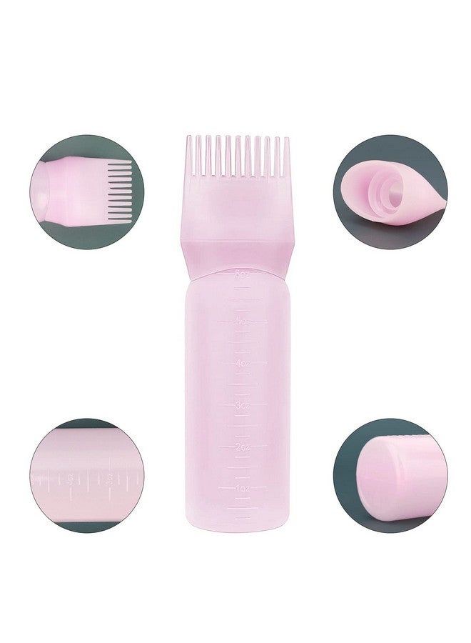 Yebeauty Root Applicator Bottle, 2 Pack 6 Ounce Comb Applicator Bottle For Hair Dye Bottle Applicator Brush With Graduated Scale- Pink - Image 2