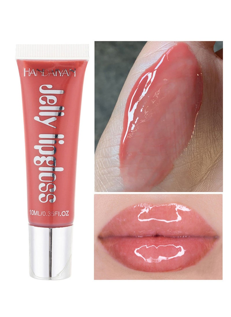 Handaiyan Lip Gloss Hydrating Moisturizing Long Lasting High Glossy Jelly Lip Stain Super Gloss Balm Oil Tinted Treatment Lip Glow Glass Shine Glitter Makeup Beauty Colored Bright Lifter For Women Girls  - Image 1