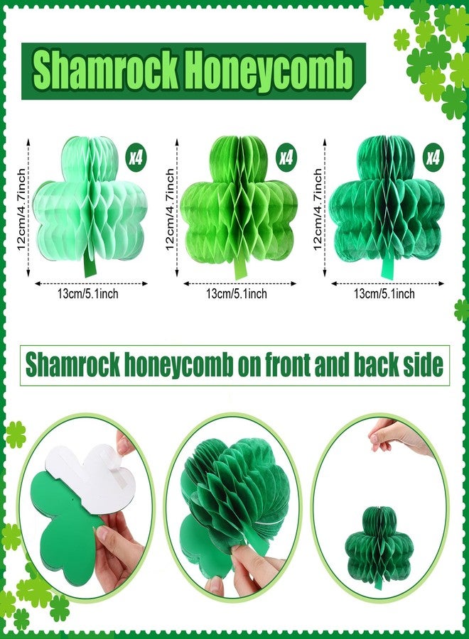 Arrowbash مجموعة Arrowbash من 36 قطعة من زينة عيد الفصح على شكل قرص العسل، على شكل أرنب معلق على شكل قرص العسل، كرات مناديل ورقية، كرات صوفية على شكل قلب، قطع مركزية على شكل نبات الشامروك لديكورات زفاف عيد الفصح - Image 4