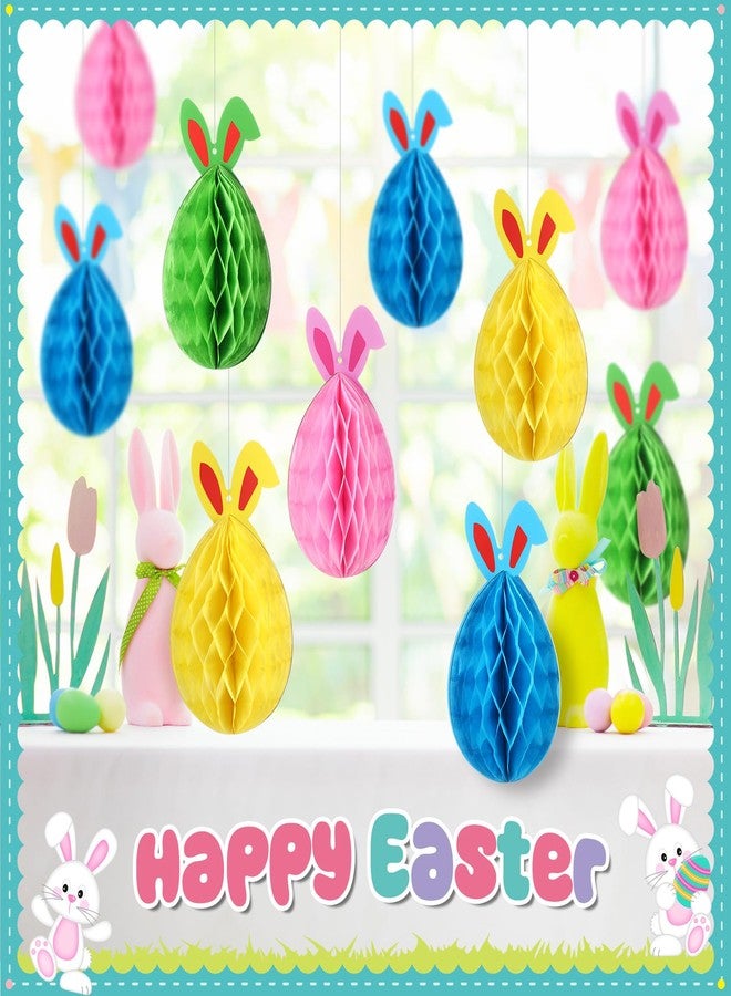 Arrowbash مجموعة Arrowbash من 36 قطعة من زينة عيد الفصح على شكل قرص العسل، على شكل أرنب معلق على شكل قرص العسل، كرات مناديل ورقية، كرات صوفية على شكل قلب، قطع مركزية على شكل نبات الشامروك لديكورات زفاف عيد الفصح - Image 3