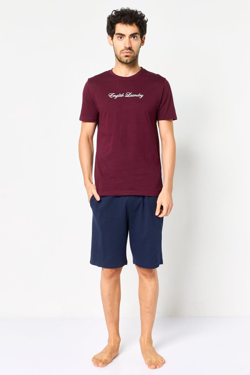 English Laundry Men 2Pcs Short Sleeve T-Shirt And Shorts Sleepwear Set, Multicolor - Image 1