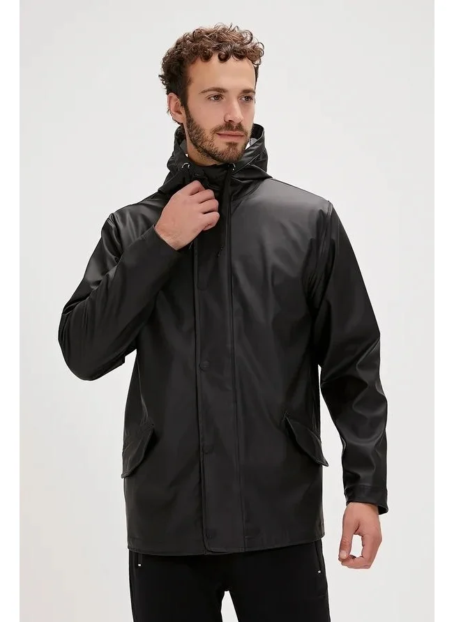 Bad Bear Patrol Raincoat Navy Blue Men's Coat