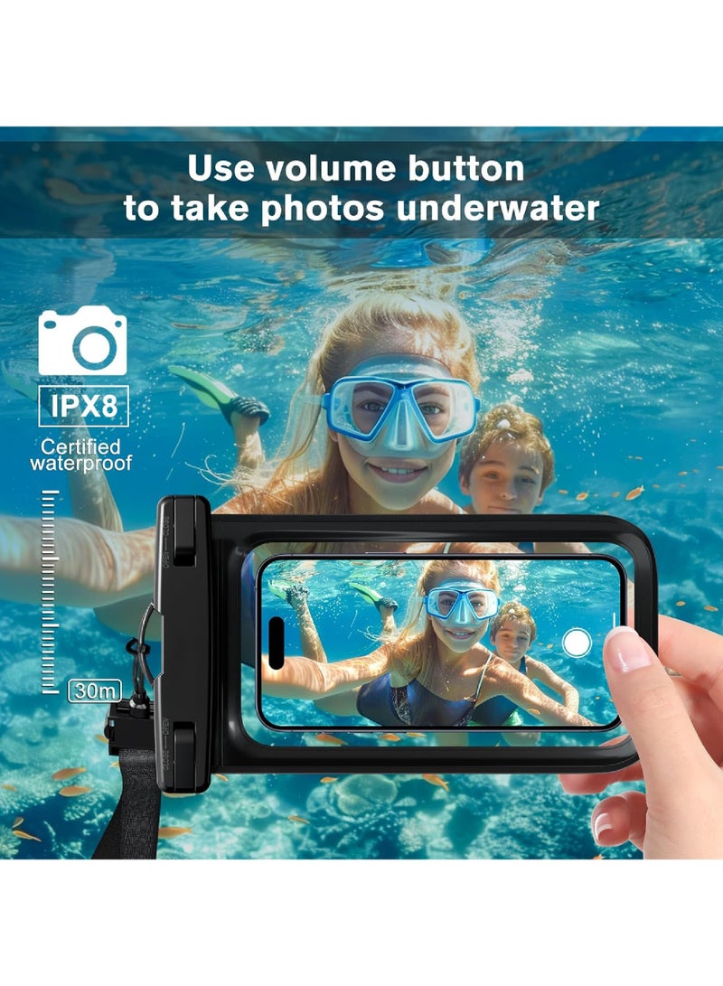 Rock Pow Waterproof Phone Pouch Universal Waterproof Case Dry Bag for iPhone 14 13 12 11 Pro Max Plus XS XR X 8 Galaxy S22 S21 S20 Pixel Up to 7 in  IPX8 Underwater Phone Protector 2 Pack - Image 2
