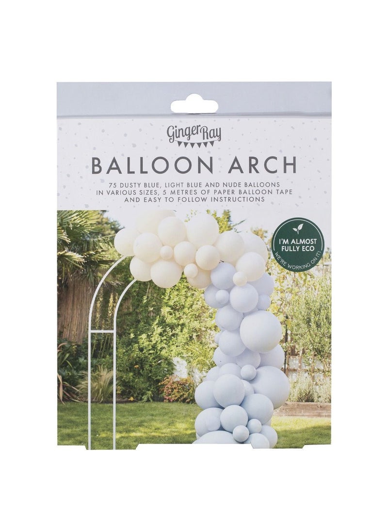 جينجر راي مجموعة من 75 قطعة من قوس البالونات باللون الأزرق العاري - Image 3