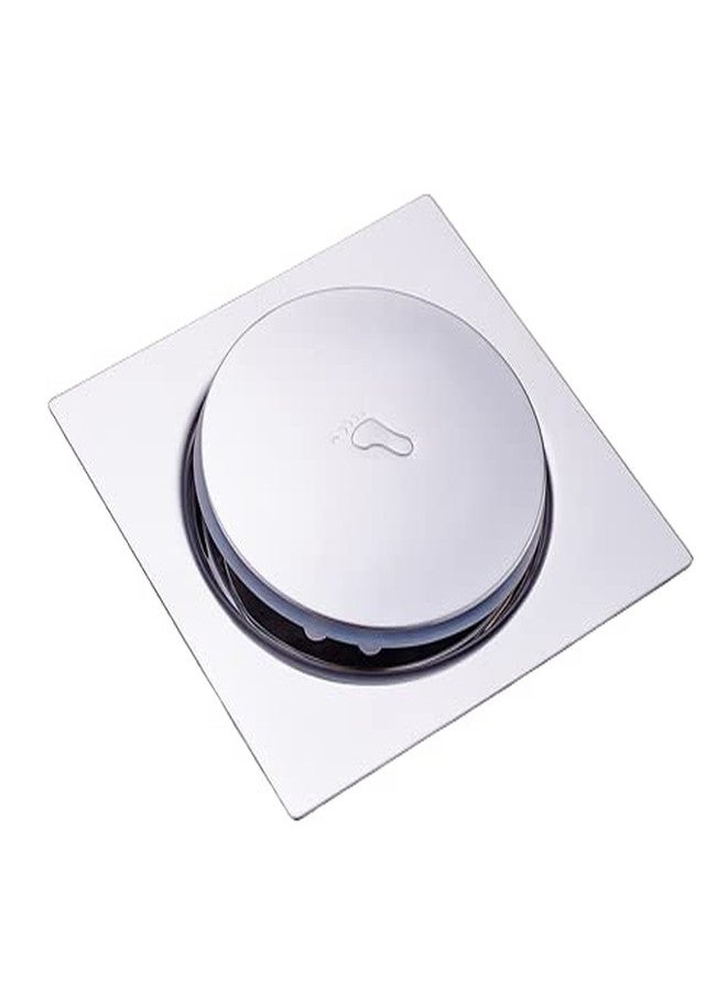 V DRAINS Stainless Steel Ss304 5X5 Inch Pop Up Floor Drain (125Mm X 125Mm) For Bathroom/Balcony/Roof/Terrace/Floor/Parking Anti Foul | Anti-Cockroach Finish: Glossy (Crome) - Image 1