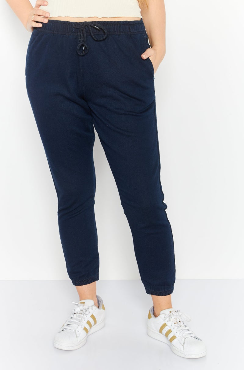 Levi's Women Regular Fit Plain Jogger Pants, Navy - Image 1