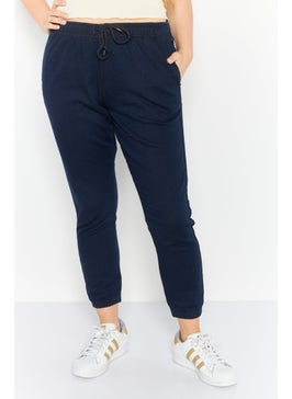 Levi's Women Regular Fit Plain Jogger Pants, Navy  - Image 1
