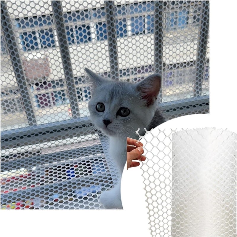 Balcony Privacy Network Plastic Garden Fencing Net, Pets Mesh Roll Poultry Breeding Netting Garden Balcony Protection Net ﻿(Clear-0.8cm,0.5mx1m) - Image 1