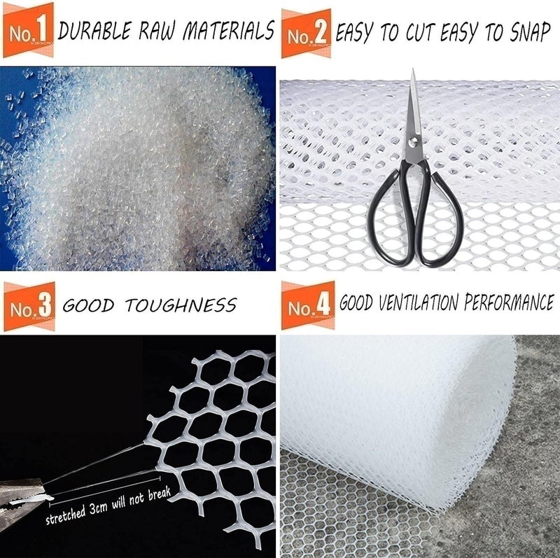Balcony Privacy Network Plastic Garden Fencing Net, Pets Mesh Roll Poultry Breeding Netting Garden Balcony Protection Net ﻿(Clear-0.8cm,0.5mx1m) - Image 4