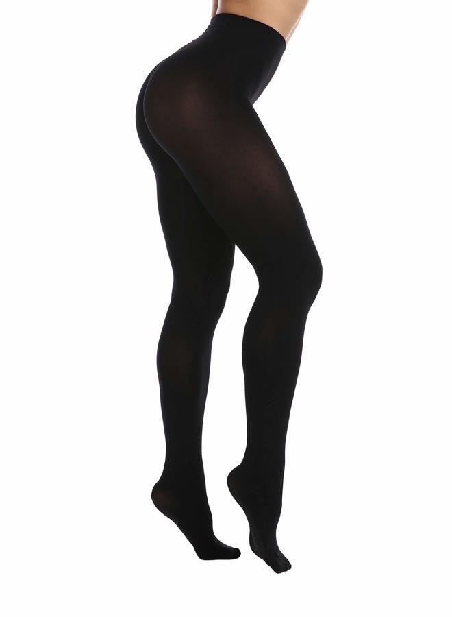 EVERSWE Women's 80 Den Soft Opaque Tights, Women's Tights, Totally Black, S-M - Image 2
