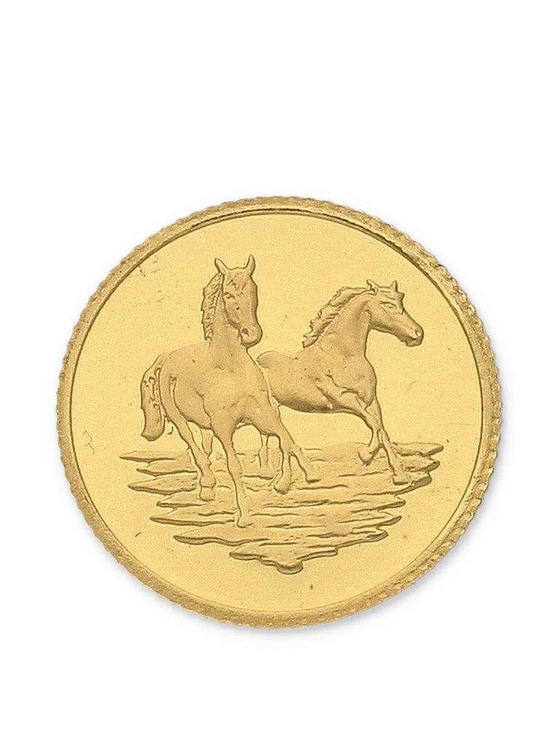 الإمارات مينتنج عملة ذهب إمارات ميتينج1 جرام بتصميم الحصان العربي نقاء 999.9  - Image 1