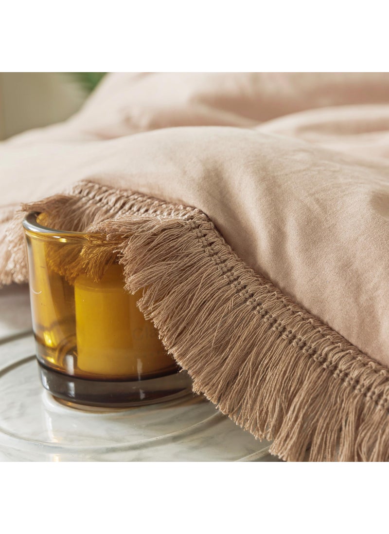 Andency Andency Taupe Comforter Set Queen  3 Pieces Boho Tassel Lightweight Bedding Comforter Sets  Tan All Season Soft Fluffy Fringe Bed Set (90x90In Comforter & 2 Pillowcases)  - Image 5