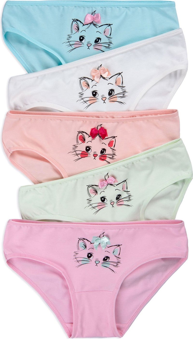 Happyfox Cotton Girls' Mixcolor 5-Pack Printed Panties  - Image 2
