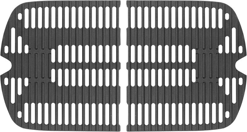 DELSbbq Cast Iron Cooking Grates for Weber Traveler Portable 9010001 9020001 9030001 9013001 Grills, Grill Grate Replacement Parts for Weber Traveler Portable Gas Grill Stealth Edition, 2 Pack - Image 1