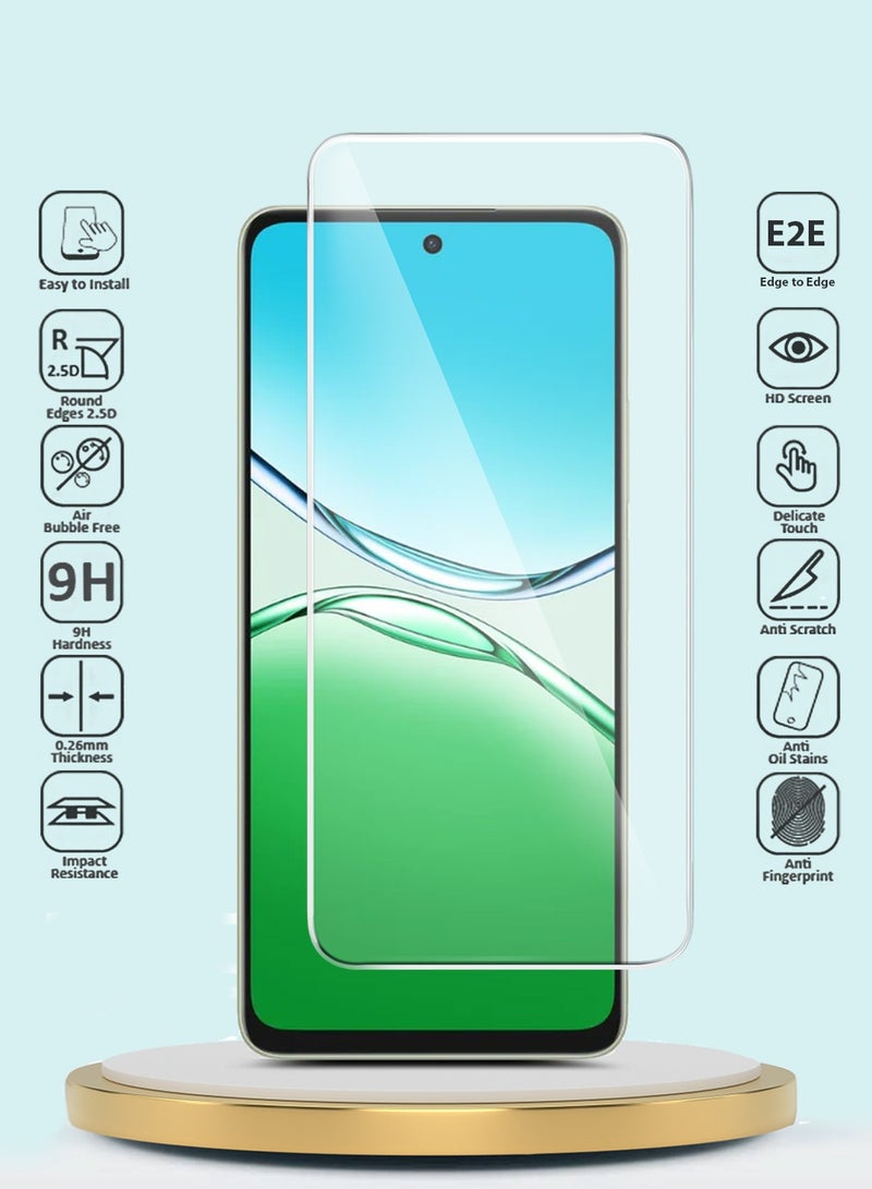 جيماكس حماية شاشة زجاجية مقسّاة بزاويا منحنية 9H 2.5D للجهاز Oppo A5 5G 2025 GMAX Premium Series - شفاف - Image 2