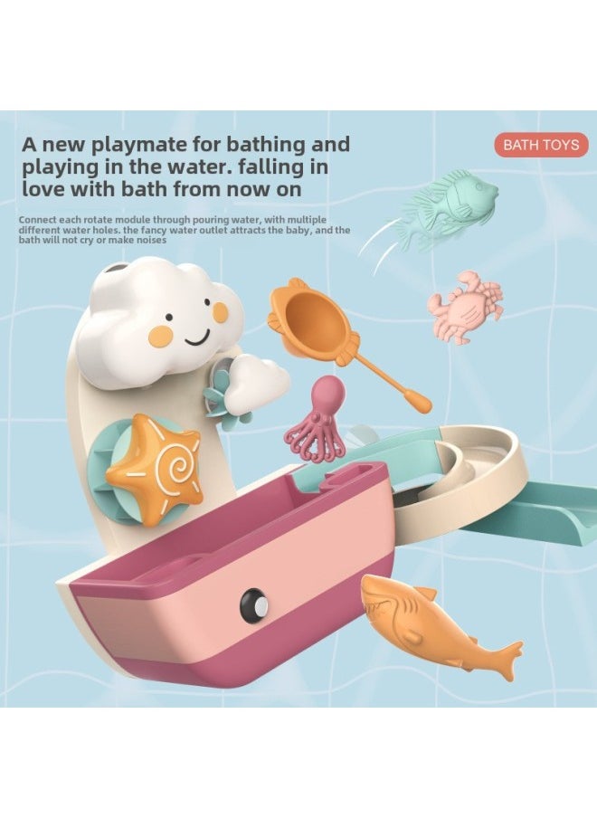 Generic - Baby Boy Girl Bathroom Water Toys Play Water Fishing Track Turn Music Trembles The Same-Color:Water Spinning Cup (HN1661-3) - Image 1