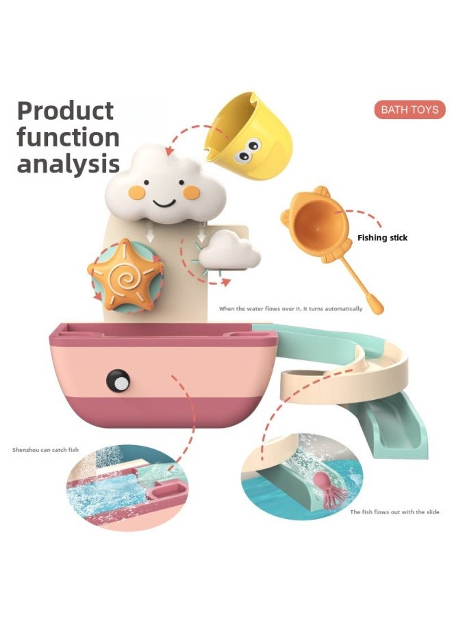 Generic - Baby Boy Girl Bathroom Water Toys Play Water Fishing Track Turn Music Trembles The Same-Color:Water Spinning Cup (HN1661-3) - Image 1