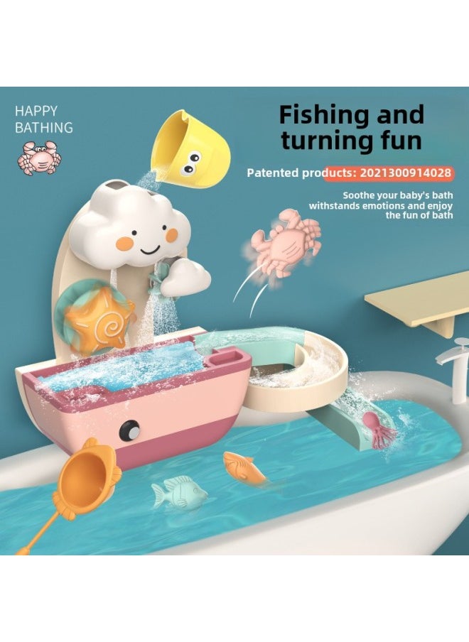 Generic - Baby Boy Girl Bathroom Water Toys Play Water Fishing Track Turn Music Trembles The Same-Color:Water Spinning Cup (HN1661-3) - Image 1