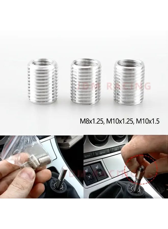 Jdm Racing Aluminum Shift Knob Adapter M8x1 25 M10x1 25 M10x1 5 Automotive Thread Gear Shifter Converter Compatible With Automotive Modification 3pcs Silvery Undone Surface Finish - Image 3