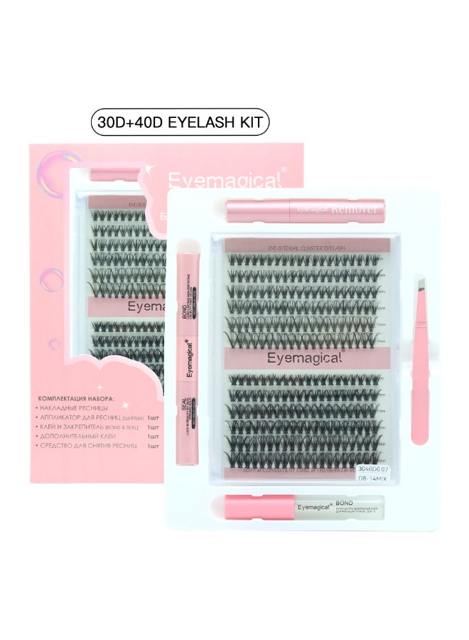 240 Pcs Lash Clusters, Self Adhesive Eyelashes Clusters Kit, Lash Adhesive Glue & Lash Tweezer Set Eyelash Extensions Wispy False Eyelashes Lash Clusters DIY Eyelash Extensions Individual False Eyelashes for Women - Image 4