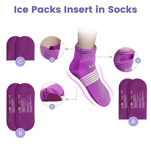 SuzziPad Replacement Ice Gel Packs for Cold Therapy Gloves and Socks(10-Piece Set), S/M, Purple - Image 3