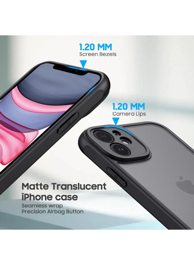 جراب حمايه اسود مط غير لامع ومقاوم للصدمات متوافق مع Iphone 11 (أسود ) - Image 3