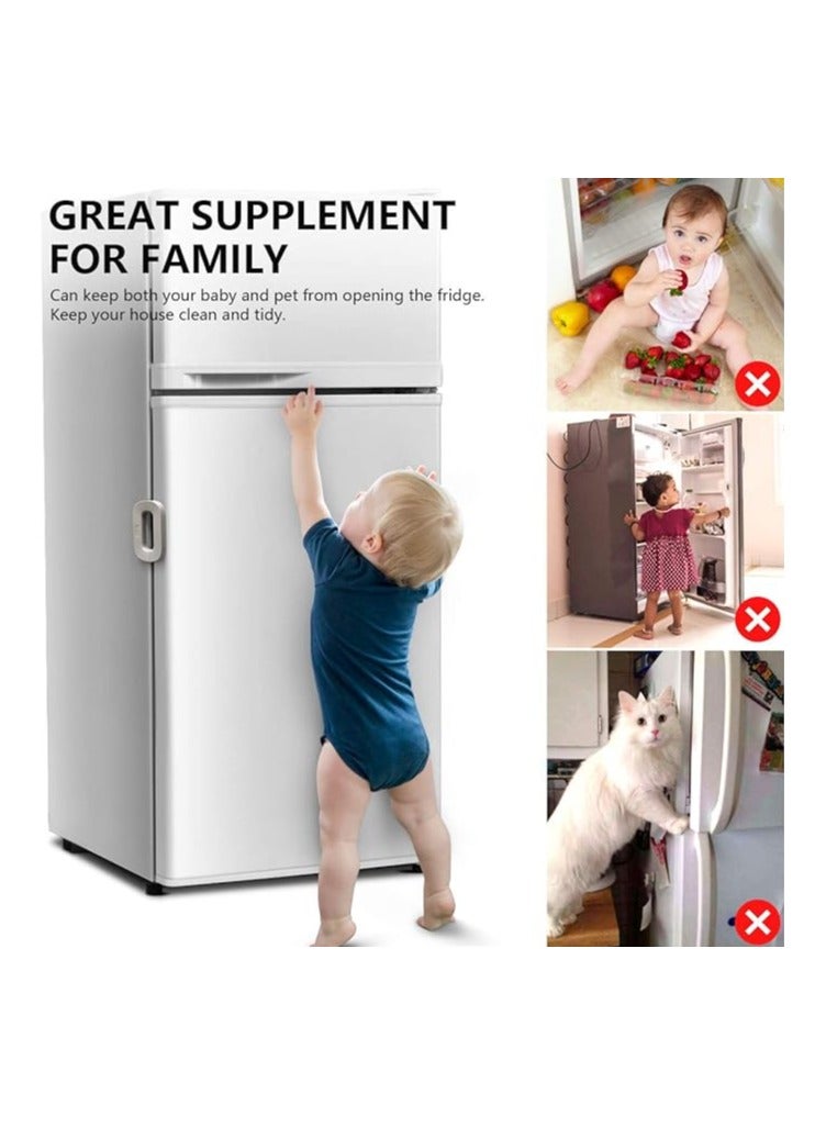 Spaceshoop Home Refrigerator Fridge Freezer Door Lock Catch Toddler Kids Child Fridge Locks Baby Safety Child Lock Easy to Install and Use Adhesive no Tools Need or Drill - Image 3