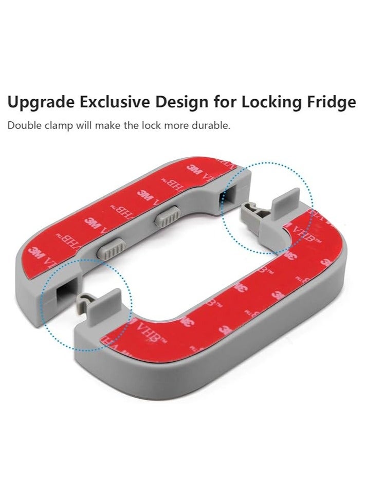 Spaceshoop Home Refrigerator Fridge Freezer Door Lock Catch Toddler Kids Child Fridge Locks Baby Safety Child Lock Easy to Install and Use Adhesive no Tools Need or Drill - Image 2